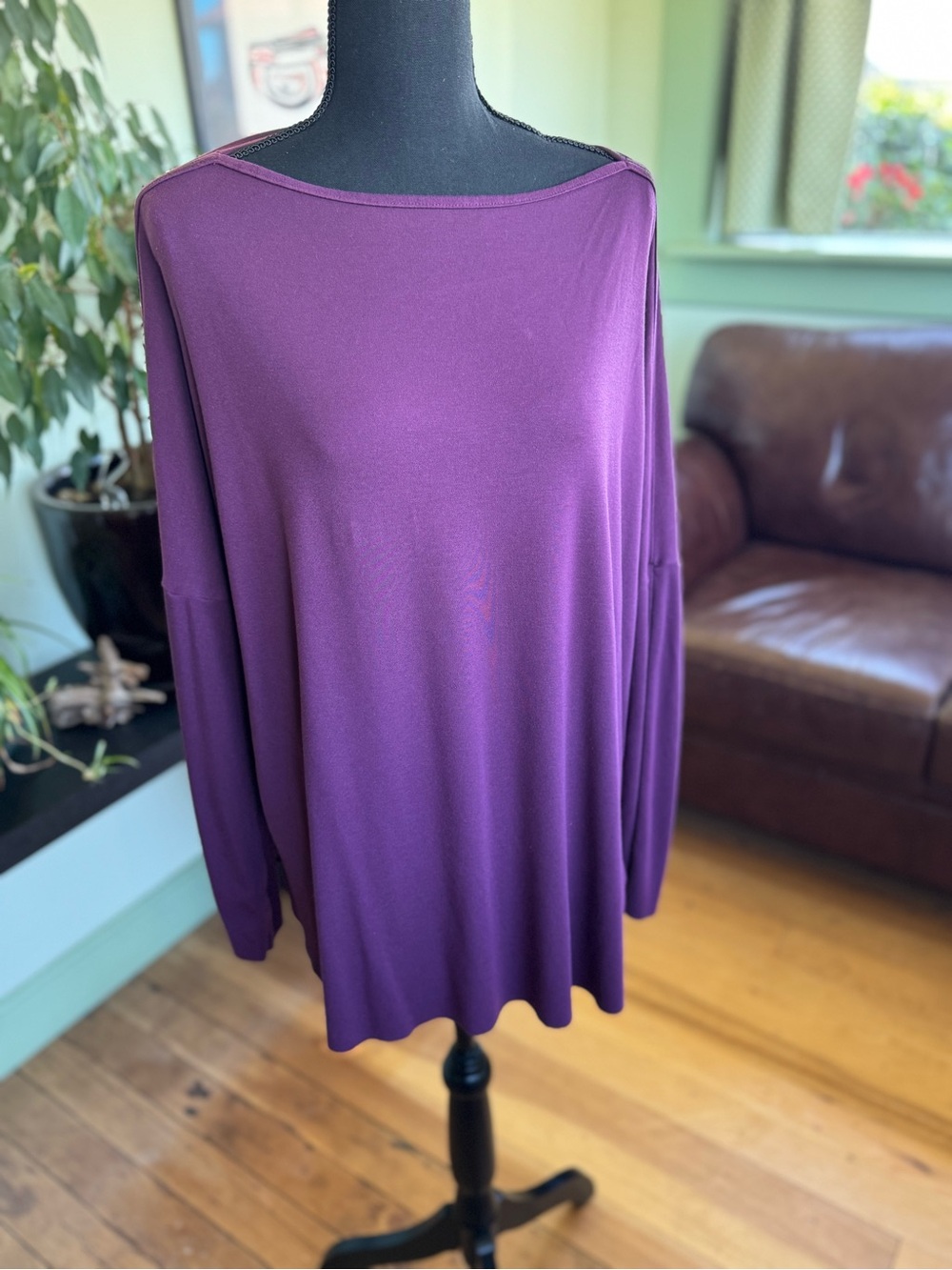 KIT & ACE Purple Boatneck Long-Sleeve Women’s Top